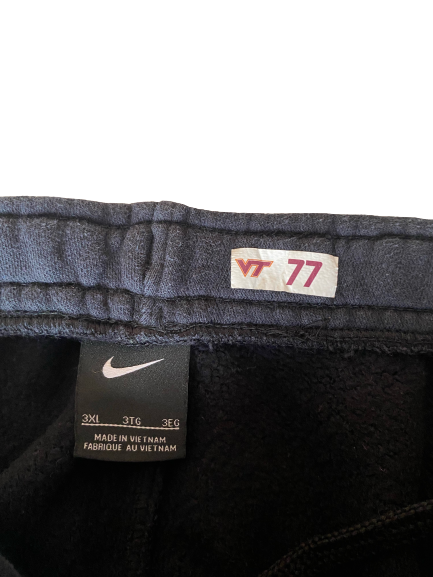 Christian Darrisaw Virginia Tech Football Team Issued Sweatpants WITH PLAYER TAG (Size 3XL)