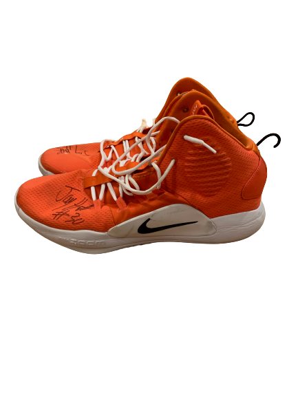 Jay Huff Virginia Basketball SIGNED Game Worn Shoes (Size 17) - Photo Matched