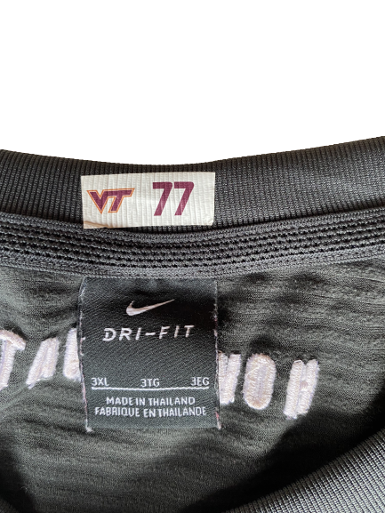 Christian Darrisaw Virginia Tech Football Team Issued Crew Neck Pullover WITH PLAYER TAG (Size 3XL)