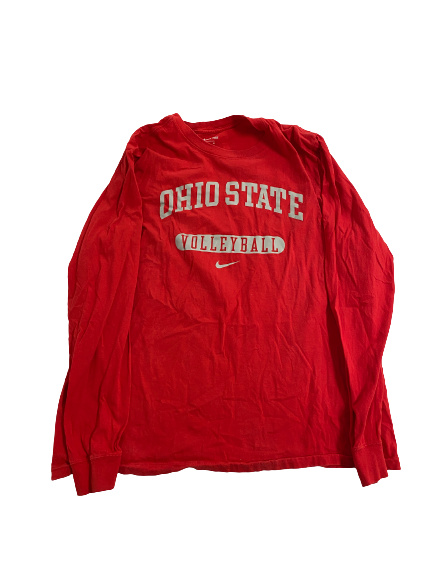 Gabby Gonzales Ohio State Volleyball Team-Issued Long Sleeve Shirt (Size XL)