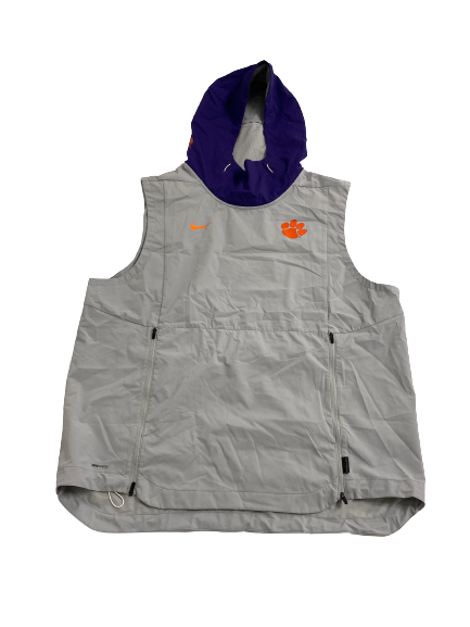 James Skalski Clemson Football Team Issued Sleeveless Performance Hoodie with Player Tag (Size XL)