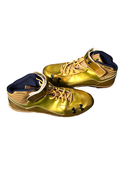 Jamir Jones Notre Dame Game Worn Team Issued Under Armour Cleats (Size 17)