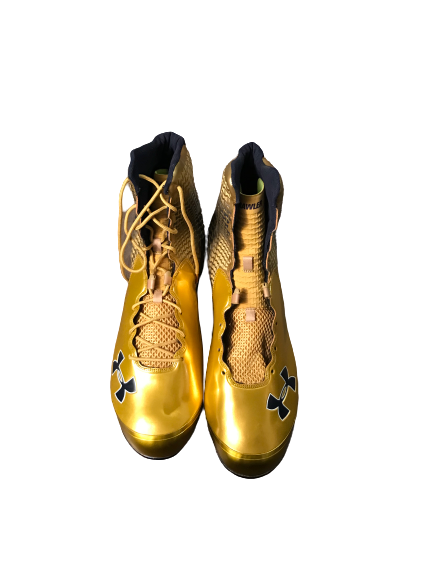 Jamir Jones Notre Dame Team Issued Under Armour Cleats (New) (Size 16)