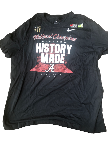Dallas Warmack Alabama Football 2020 National Champions T-Shirt (Size XXL)