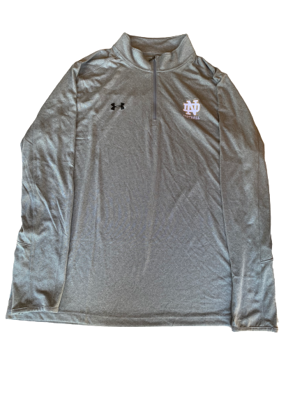Aaron Banks Notre Dame Football Team Issued Quarter Zip Pullover (Size 3XL)