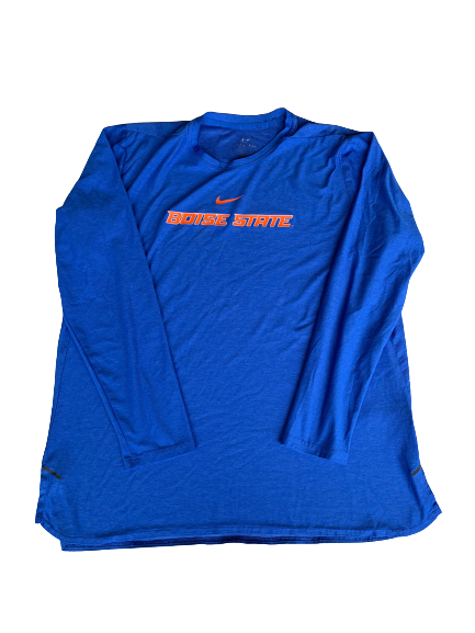 Derrick Alston Jr. Boise State Basketball Team Issued Long Sleeve Workout Shirt (Size XL)
