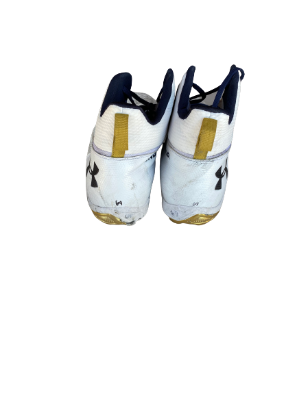 Aaron Banks Notre Dame Football Signed and Inscribed Game-Worn Cleats (Size 16)