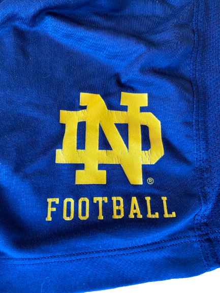 Aaron Banks Notre Dame Football Team Issued Workout Shorts (Size 3XL)