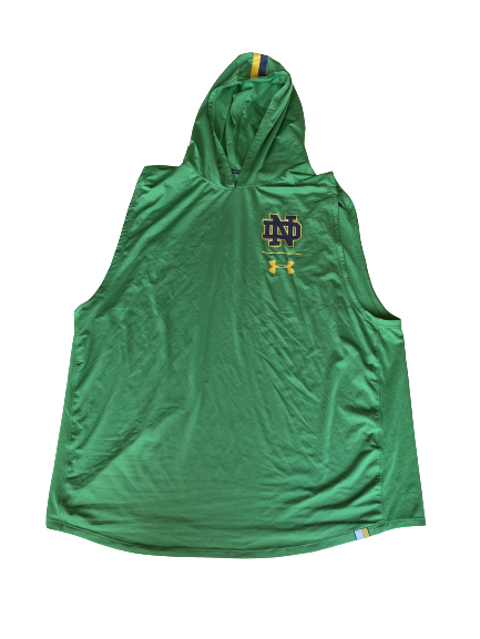 Aaron Banks Notre Dame Football Team Issued Sleeveless Hoodie (Size 3XL)