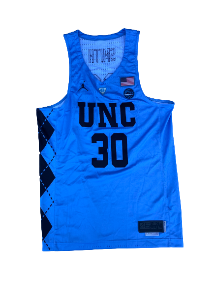 K.J. Smith North Carolina Basketball 2017-2018 Game Issued RARE Alternate Jersey (Size 46)