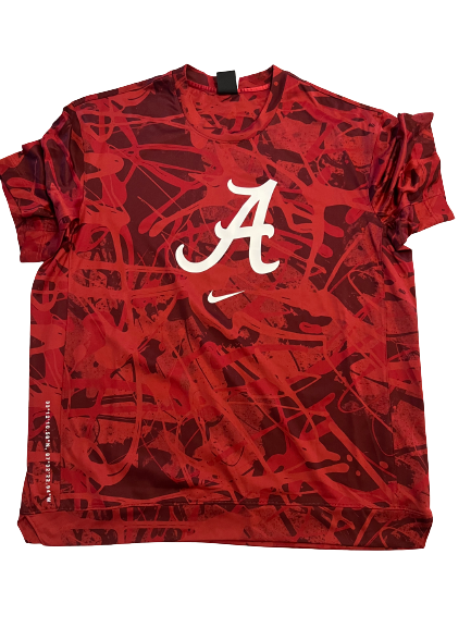 Jaden Shackelford Alabama Basketball Team Exclusive Short Sleeve Pre-Game Warm-Up Shooting Shirt (Size L)