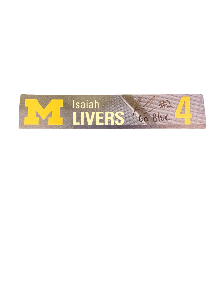 Isaiah Livers Michigan Basketball SIGNED Crisler Center Locker Room Name Plate