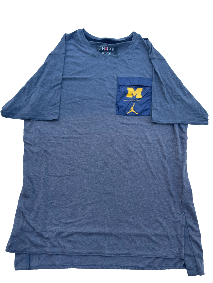 Tarik Black Michigan Football Team Issued T-Shirt with Pocket (Size XL)