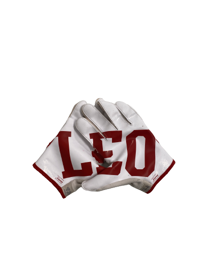 Lance Bryant Indiana Football Player-Exclusive "Love Each Other LEO" Gloves (Size XXL)