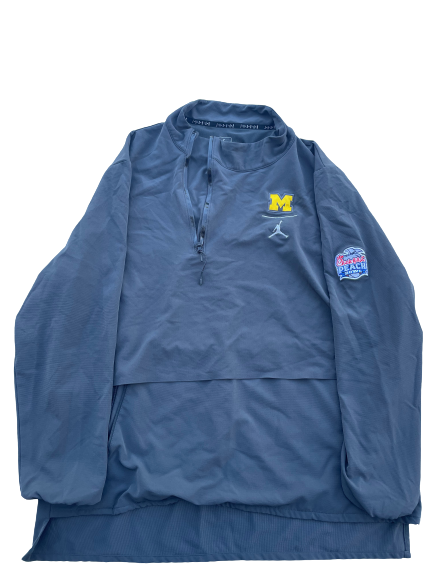 Tarik Black Michigan Football Player Exclusive Chick-Fil-A Peach Bowl Quarter Zip Jacket (Size XL)