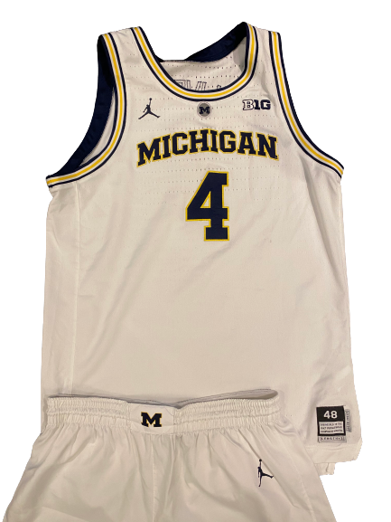 Isaiah Livers Michigan Basketball 2018-2019 (Sophomore Season) Game Worn Uniform Set (NCAA TOURNAMENT - ROUND OF 32)