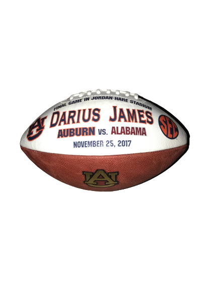 Darius James Auburn "Final Game in Jordan Hare Stadium" Football (Hand-Painted)