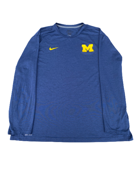 Stephen Spanellis Michigan Football Team Issued Long Sleeve Workout Shirt (Size 3XL)