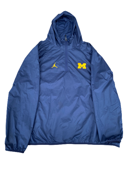Stephen Spanellis Michigan Football Team Issued Quarter-Zip Jacket (Size 3XL)
