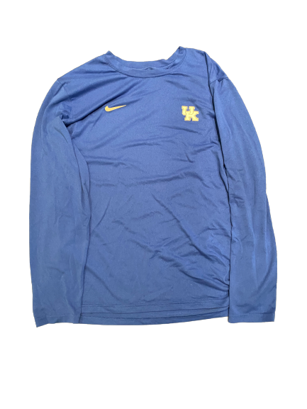 Kaz Brown Kentucky Volleyball Long Sleeve Practice Shirt with Number on Back (Size L)