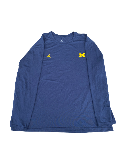 Stephen Spanellis Michigan Football Team Issued Long Sleeve Workout Shirt (Size 2XL)