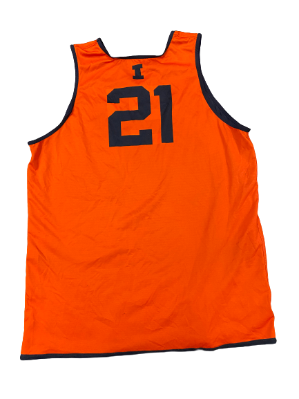Kofi Cockburn Illinois Basketball SIGNED Worn Reversible Practice Jersey (Size 2XL)