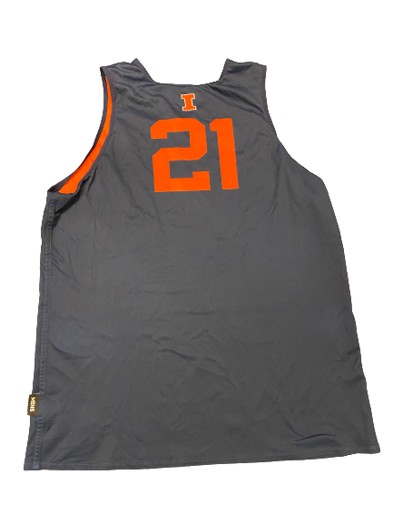Kofi Cockburn Illinois Basketball SIGNED Worn Reversible Practice Jersey (Size 2XL)