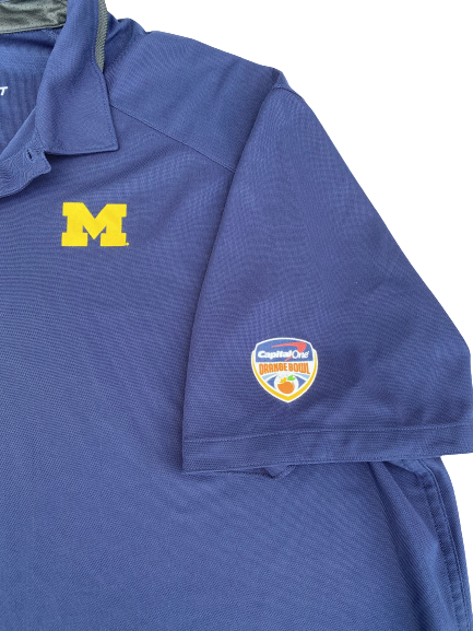 Stephen Spanellis Michigan Football Team Exclusive Orange Bowl Polo (Size 3XL)