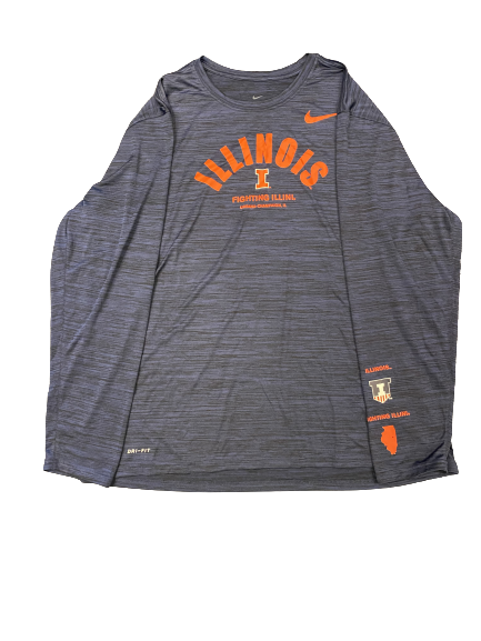 Kofi Cockburn Illinois Basketball Team Issued Long Sleeve Workout Shirt (Size 2XL)
