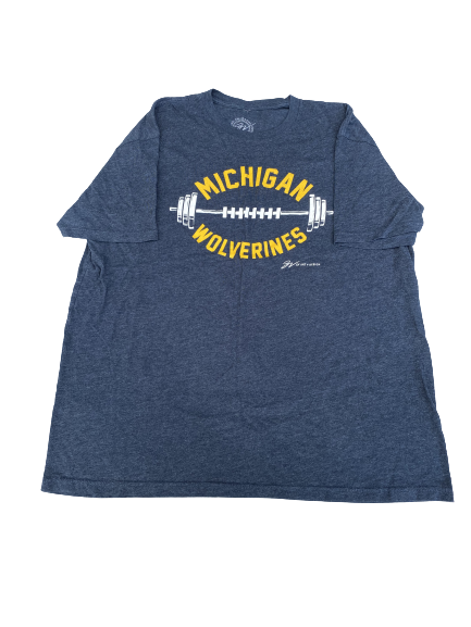 Stephen Spanellis Michigan Football Team Issued Workout Shirt (Size 2XL)