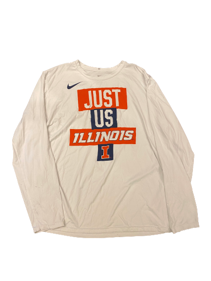 Kofi Cockburn Illinois Basketball 2021 NCAA March Madness Worn Pre-Game Shooting Shirt - Photo Matched (Size 2XL)