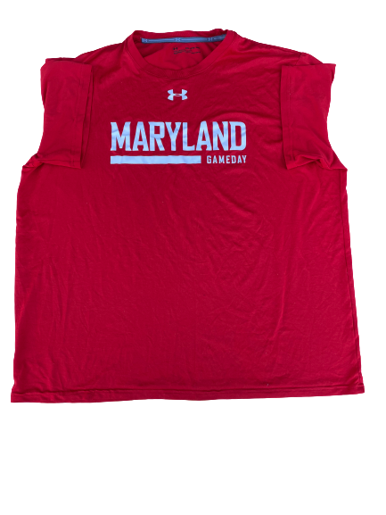 Kingsley Opara Maryland Football Game Day Under Armour T-Shirt (Size XXL)