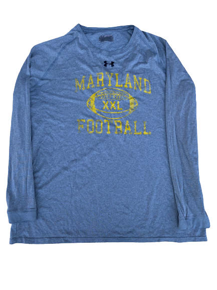 Kingsley Opara Maryland Football Under Armour Long Sleeve Shirt (Size XXXL)
