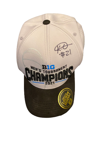 Kofi Cockburn Illinois Basketball SIGNED Official Big Ten Champions Hat WITH PIECE OF NET