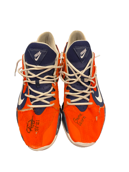 Kofi Cockburn Illinois Basketball SIGNED Game Worn Shoes (Size 15) - Photo Matched