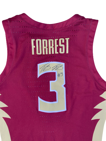 Trent Forrest Florida State Basketball Signed 2018-2019 Season Game-Worn Jersey (Size 46)