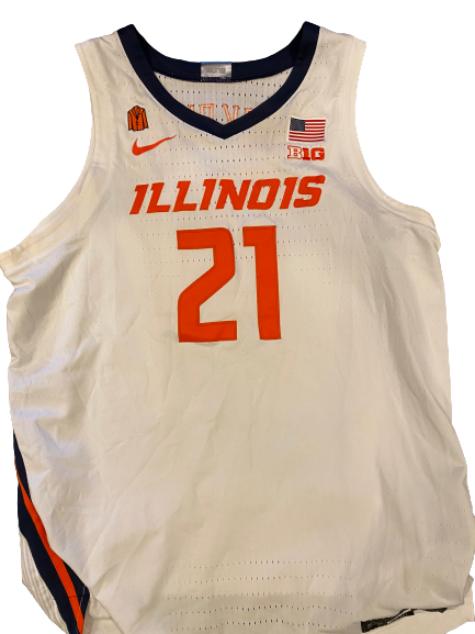 Kofi Cockburn Illinois Basketball SIGNED & INSCRIBED 2020-2021 (SOPHOMORE YEAR) Game Worn Uniform Set - Photo Matched