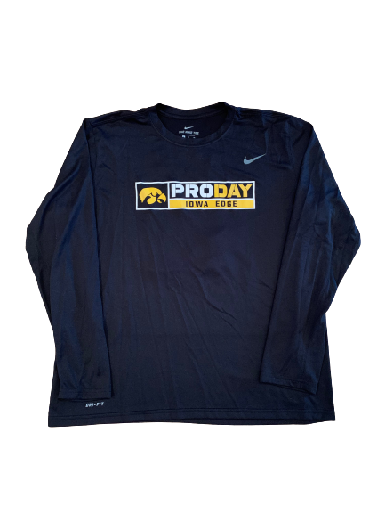 Brandon Smith Iowa Football 2020 Pro Day Long Sleeve Workout Shirt (Size XL)