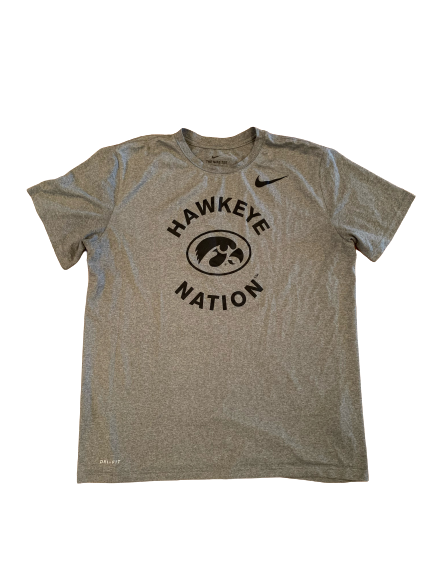 Brandon Smith Iowa Football Team Issued "Hawkeye Nation" Workout Shirt (Size L)
