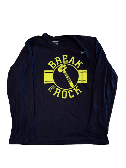 Brandon Smith Iowa Football Player Exclusive "Break The Rock" Long Sleeve Shirt (Size XL)