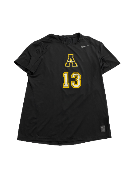 Kaiden Smith App State Football Player-Exclusive Nike Pro Fitted T-Shirt With Number (Size L)