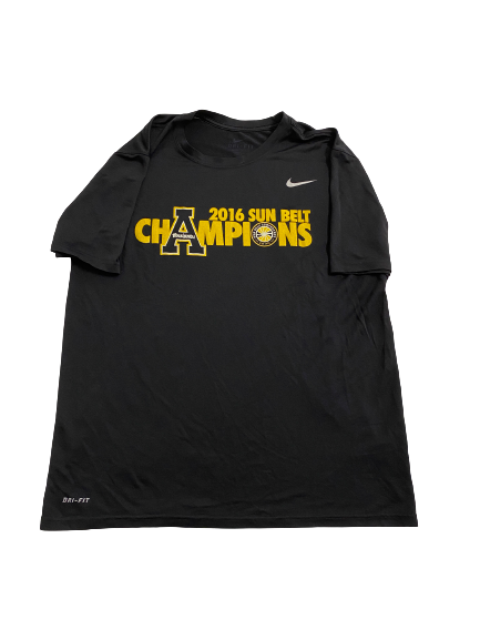 Kaiden Smith App State Football Player-Exclusive 2016 Sun Belt Champions T-Shirt (Size L)