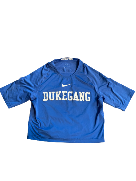 Dylan Singleton Duke Exclusive "DukeGang" Crop-Top Workout Shirt with Number on Back (Size L)