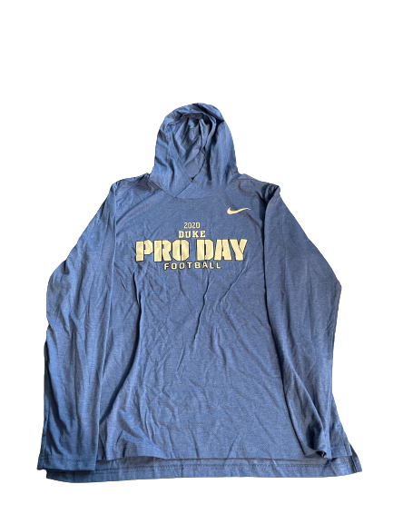 Dylan Singleton Duke Football Player Exclusive 2020 Pro Day Sweatshirt with Number on Back (Size L)