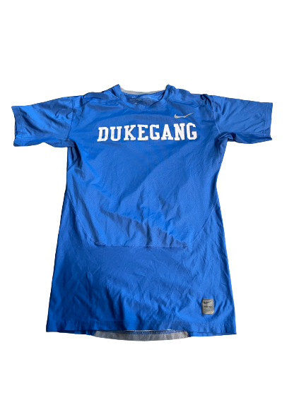 Dylan Singleton Duke Football Player Exclusive "DukeGang" Workout Shirt with Number on Back (Size L)