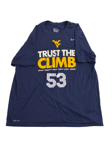 Jordan White West Virginia Football Player-Exclusive Pre-Game Warm-Up Shirt With 