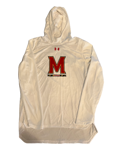 Eric Ayala Maryland Basketball Team Exclusive Pre-Game Warm-Up Hoodie (Size L)
