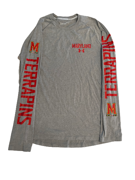 Eric Ayala Maryland Basketball Team Issued Long Sleeve Workout Shirt (Size L)