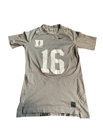 Dylan Singleton Duke Football Player Exclusive Workout Shirt with Number (Size M)