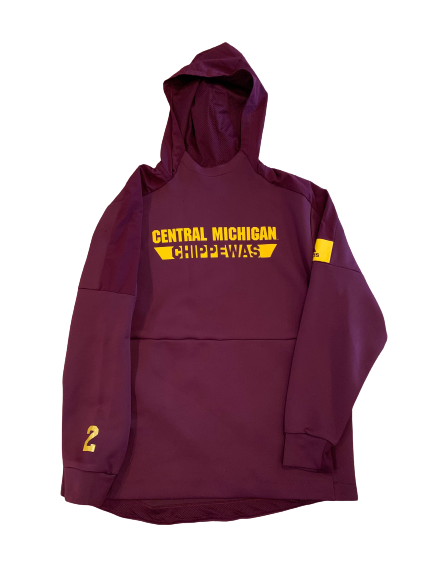David Moore Central Michigan Football Team Issued Sweatshirt with Number on Sleeve (Size XL)